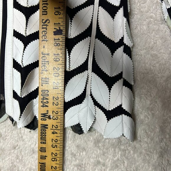 La Jolla Light Jacket‎ Leaf Pattern Zip Up Collared Black White S - Picture 7 of 8